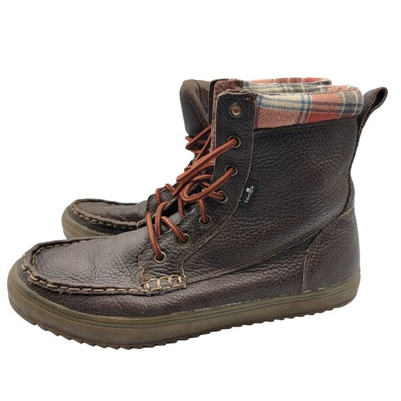 Sanuk Stratton Deluxe Leather Brown Lace Up Boots Mens 8 - 1014131 main image 9